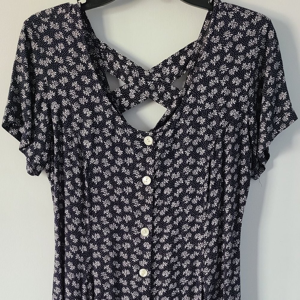 Vintage Blue Floral Dress